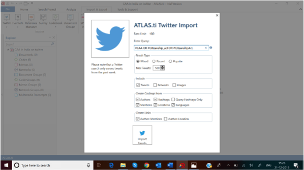 The Use of ATLAS.ti to analyse tweets: A step-by-step user guide